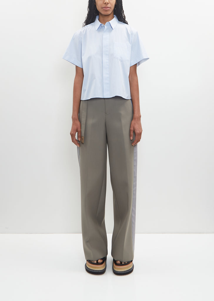 Cotton Poplin Pleated Shirt