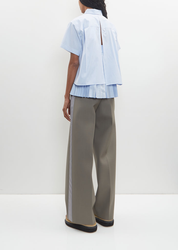 Cotton Poplin Pleated Shirt