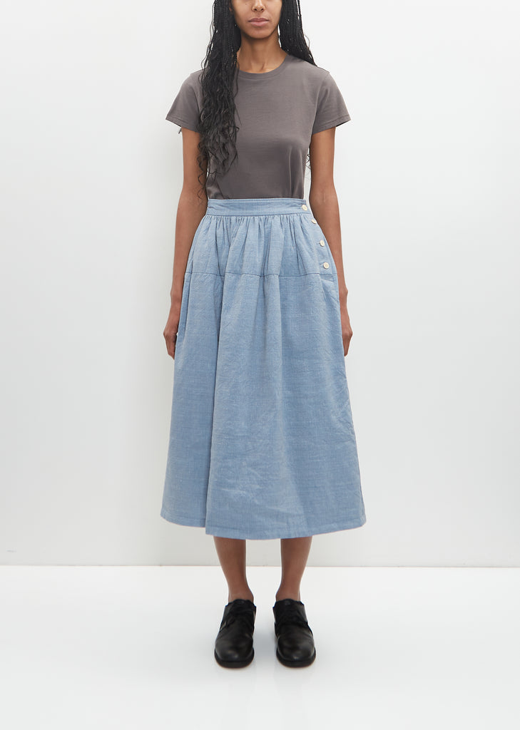 Wool Linen Elevation Sashinko Down Skirt