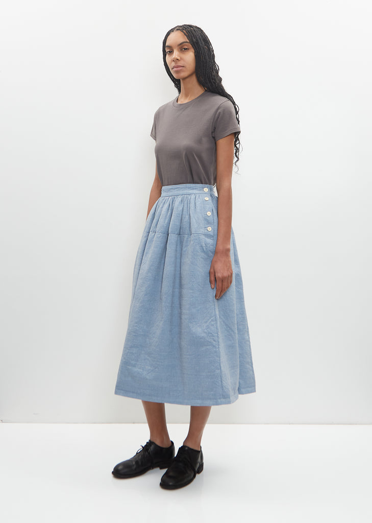 Wool Linen Elevation Sashinko Down Skirt