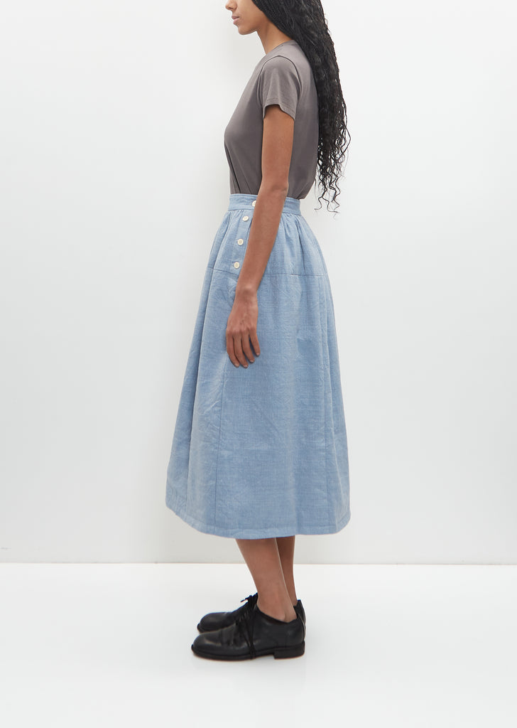 Wool Linen Elevation Sashinko Down Skirt