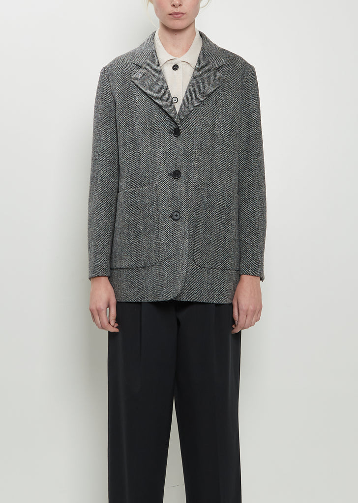 Reaxed Three Button Wool Jacket
