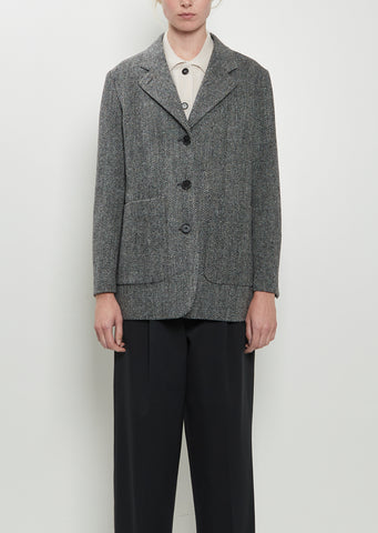 Reaxed Three Button Wool Jacket