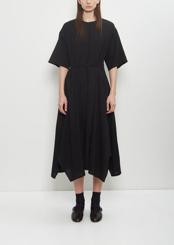 Biwa Yoryu Cotton Dress — Black