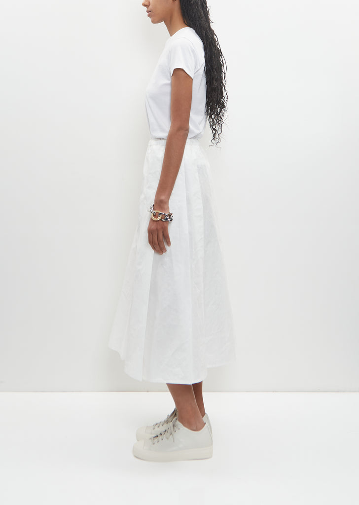 Cotton Pleated Skirt — Off White