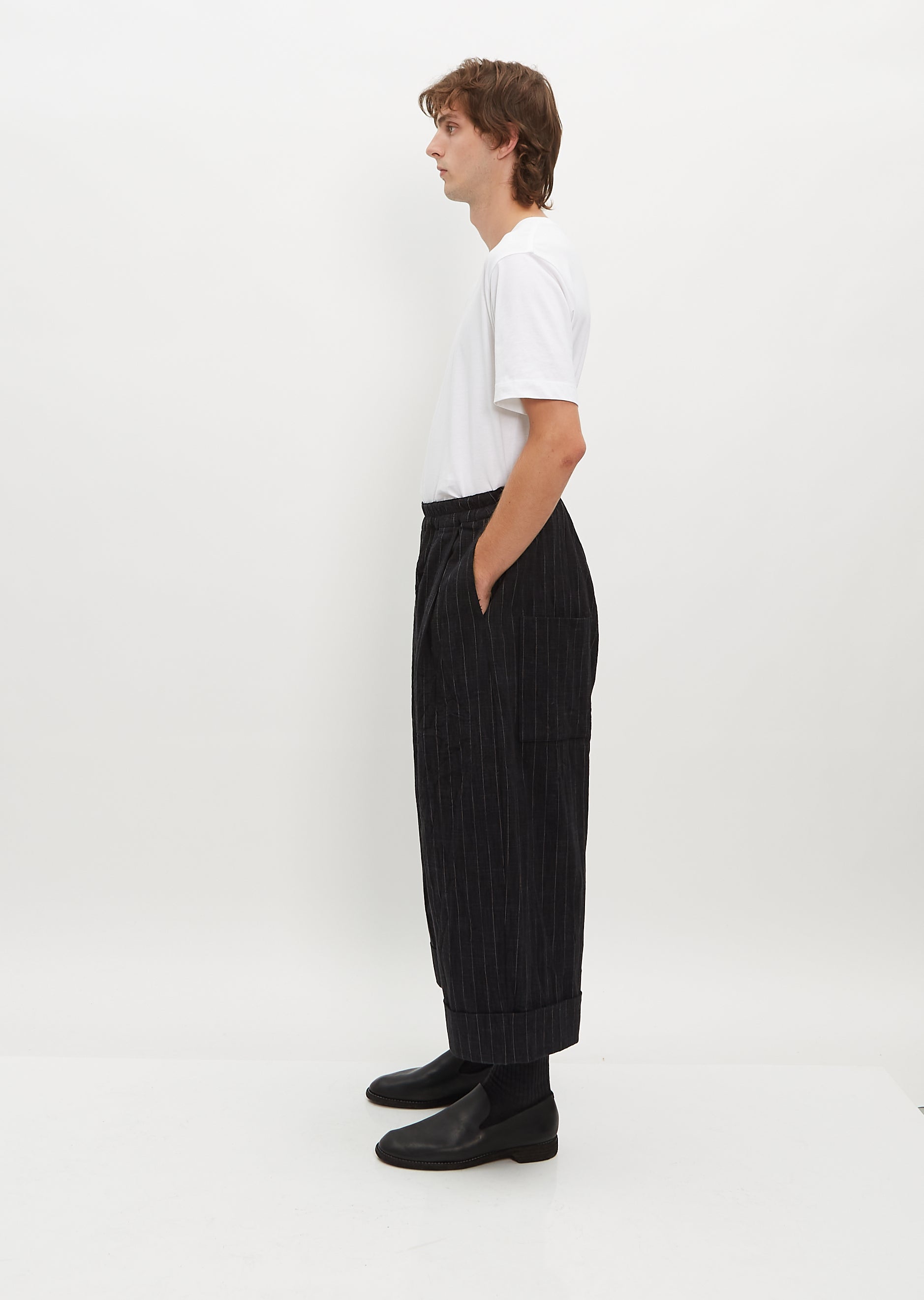 The Baker Trouser — Pinstripe Flint – La Garçonne