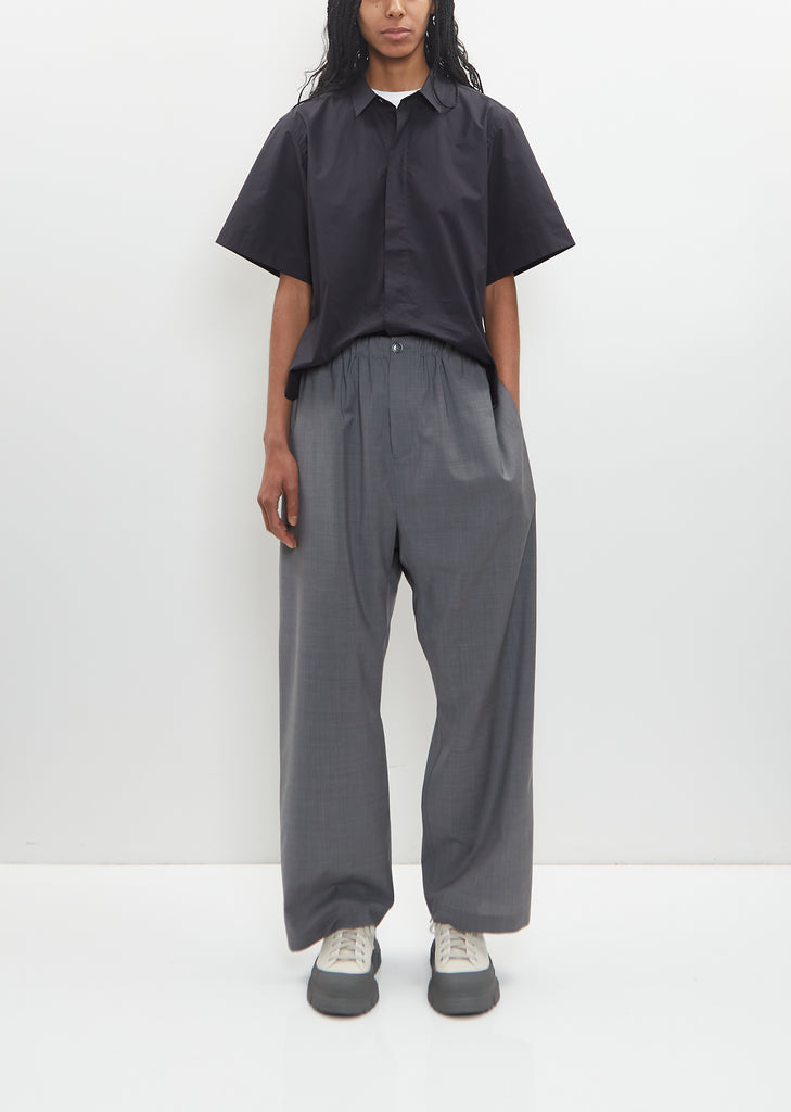 Wool Relaxed Low Crotch Pant — Mid Grey