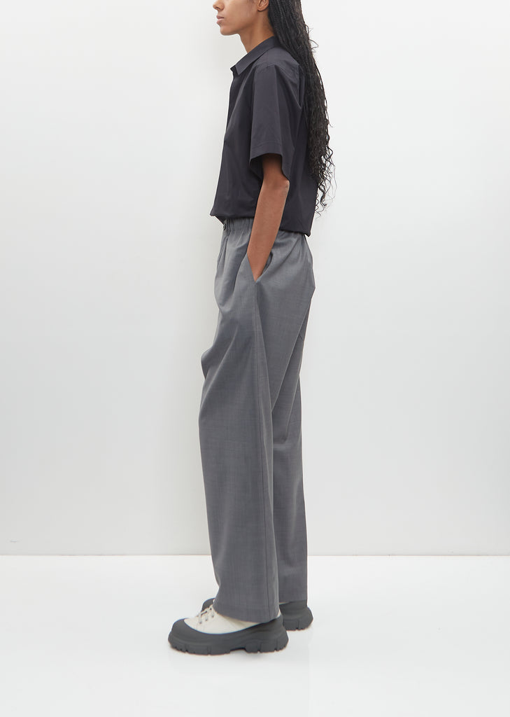 Wool Relaxed Low Crotch Pant — Mid Grey