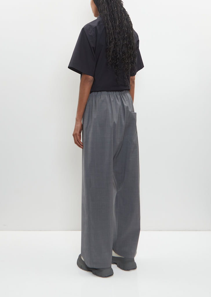 Wool Pilar Low Crotch Pant — Mid Grey