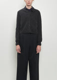 Cropped Merino Wool Cashmere Cardigan — Storm Grey