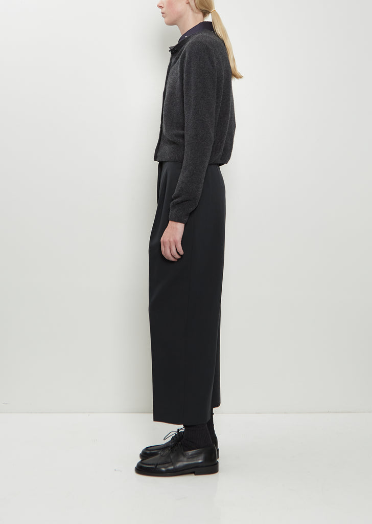 Cropped Merino Wool Cashmere Cardigan — Storm Grey