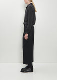 Cropped Merino Wool Cashmere Cardigan — Storm Grey