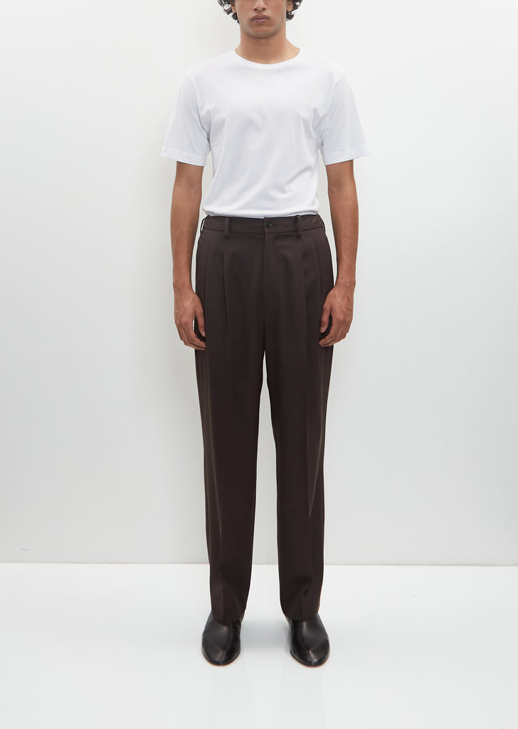 Two Tuck Easy Trousers — Grey Khaki