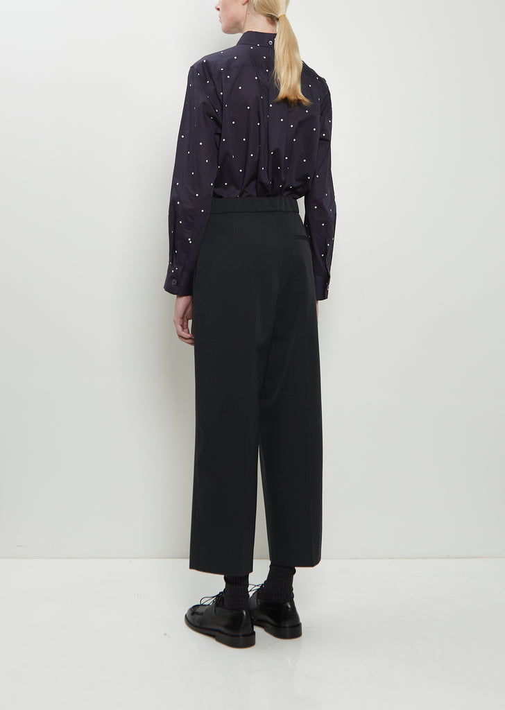 Pleated Front Wool Cotton Trousers