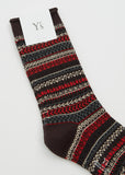 Fair Isle Pattern Socks — Brown