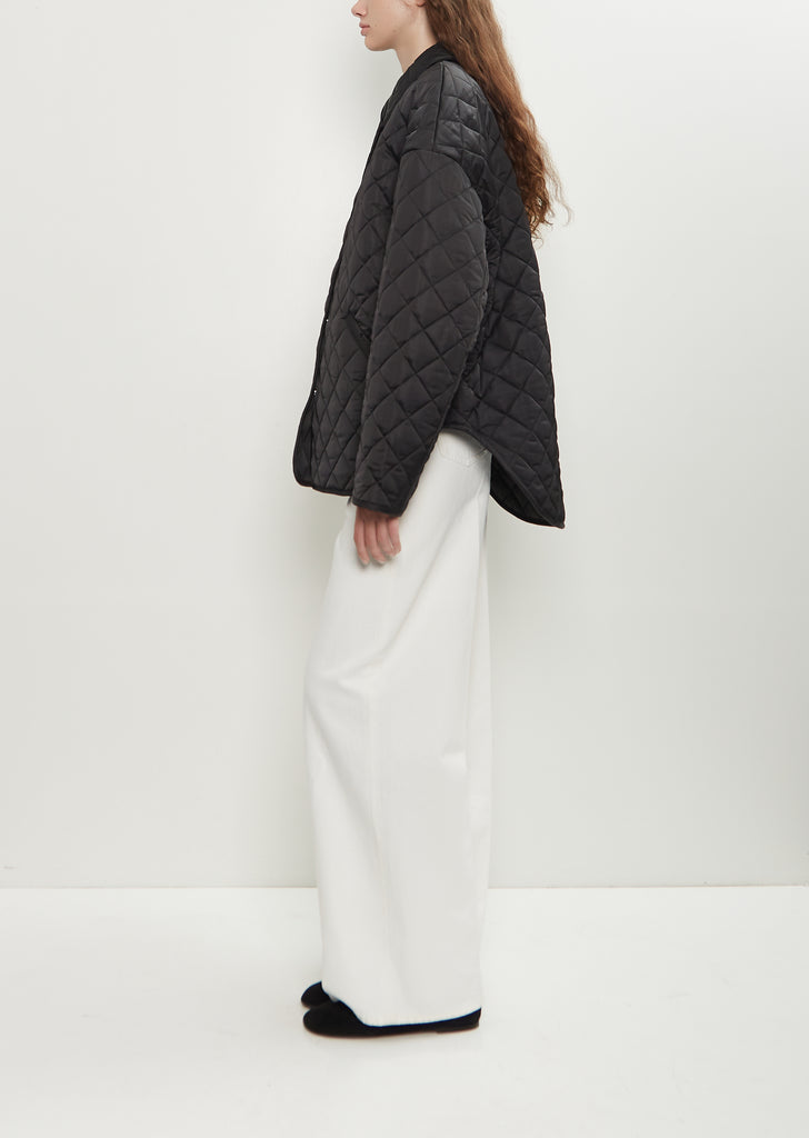 Collared Quilted Poly Jacket
