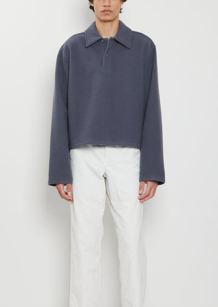 Wool Fleece Polo — Ardoise