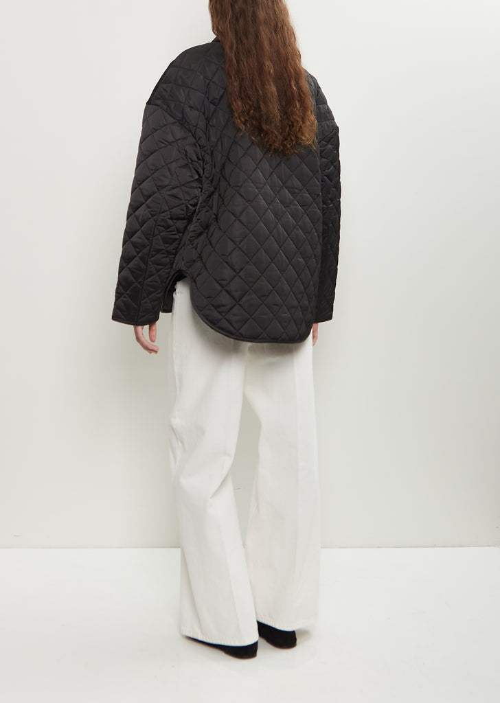 Collared Quilted Poly Jacket