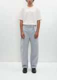 Cotton Denim Twisted Belted Pants