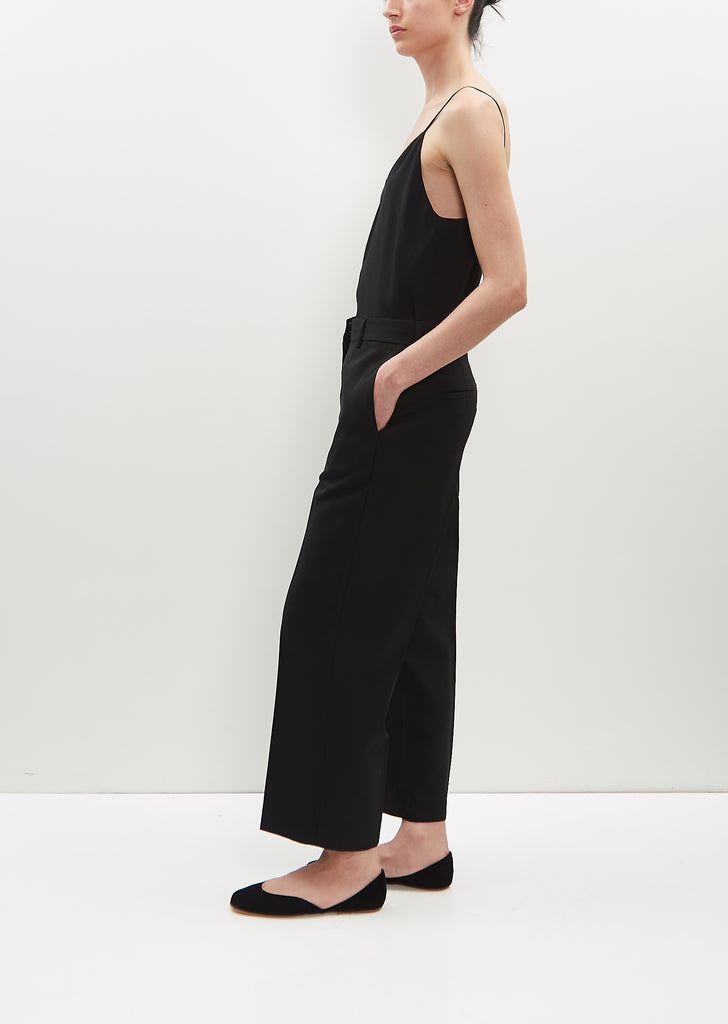Straight Cropped Trousers — Black