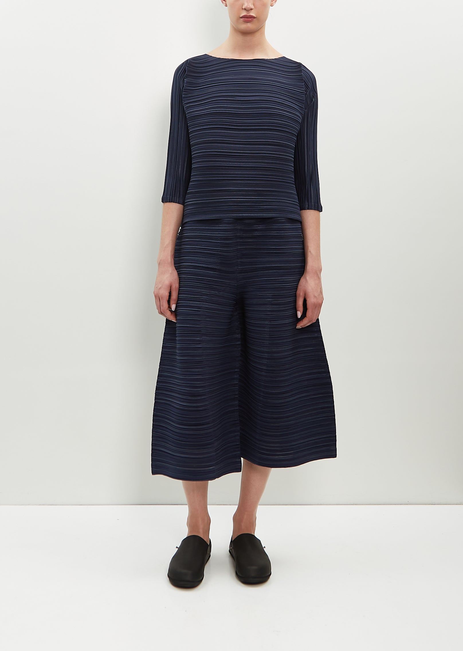 【SHALOM】STRETCHING PLEATS PANTS BLUE [関税・送料込み] Sheer Bounce Pants – La Garçonne
