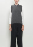 English Rib Pullover Merino Wool Vest — Charcoal