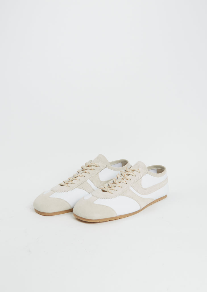 Suede Leather Trainer — White