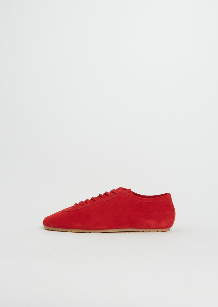 Suede Trainer — Red
