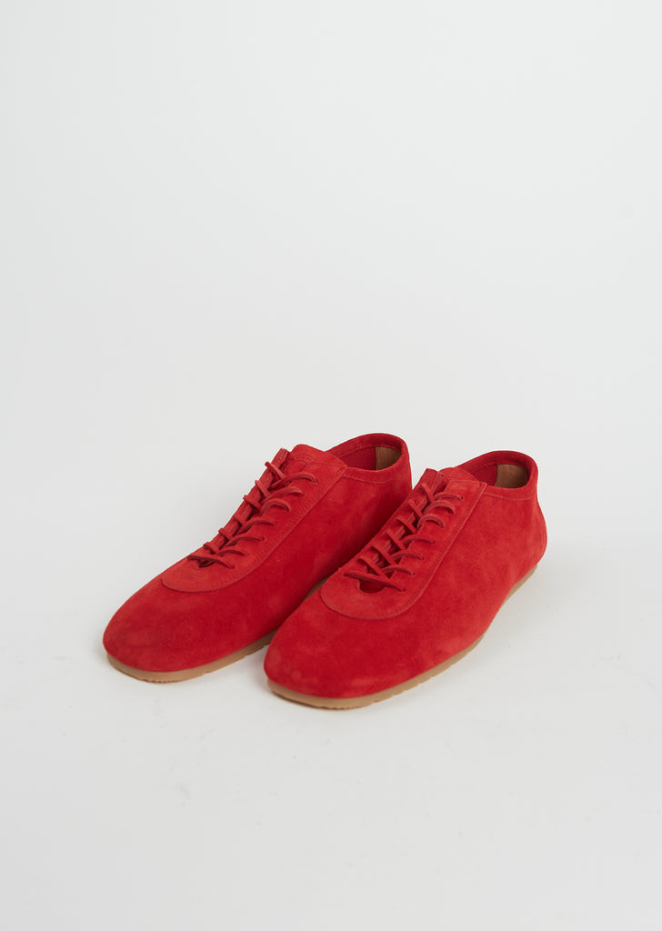 Suede Trainer — Red