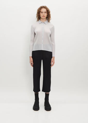 Pleated Crop Pants — Black