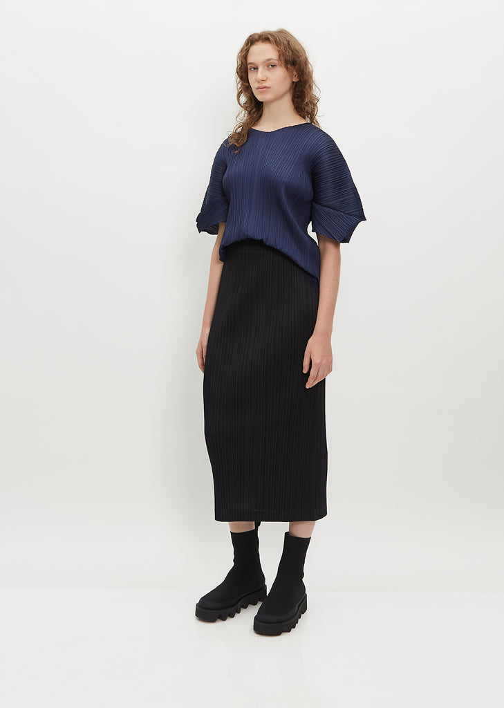 Pleated Wide Sleeve Blouse