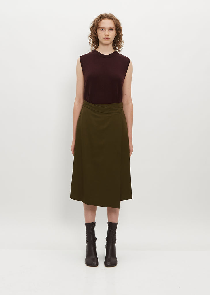 Tailored Wool Wrap Skirt