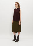Tailored Wool Wrap Skirt