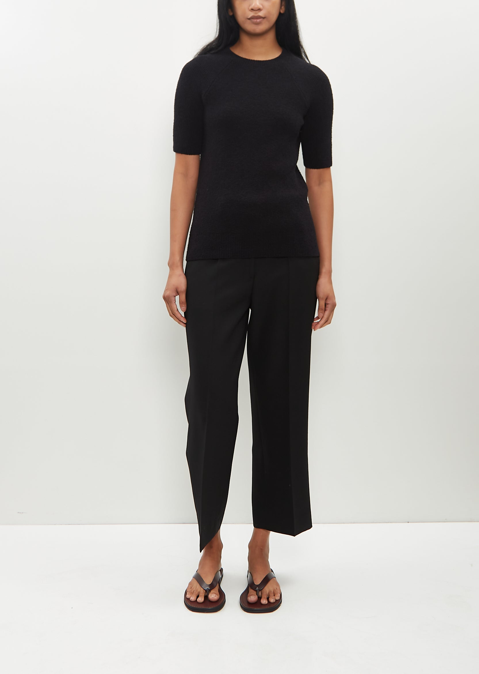 Raglan Sleeve Terry Knit Black La Garonne Raglan Sleeve Terry Knit Black La Garonne