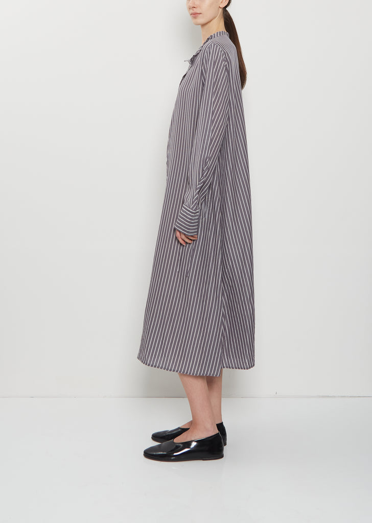 Collarless A-Line Shirt Dress