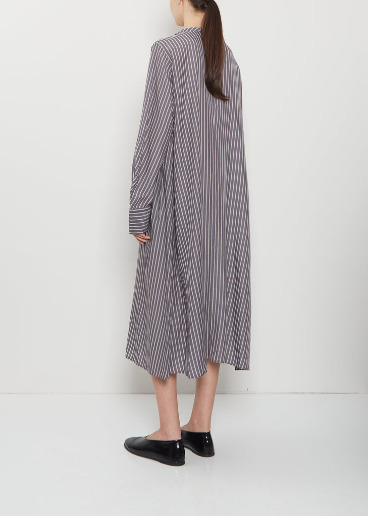 Collarless A-Line Shirt Dress