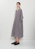 Collarless A-Line Shirt Dress