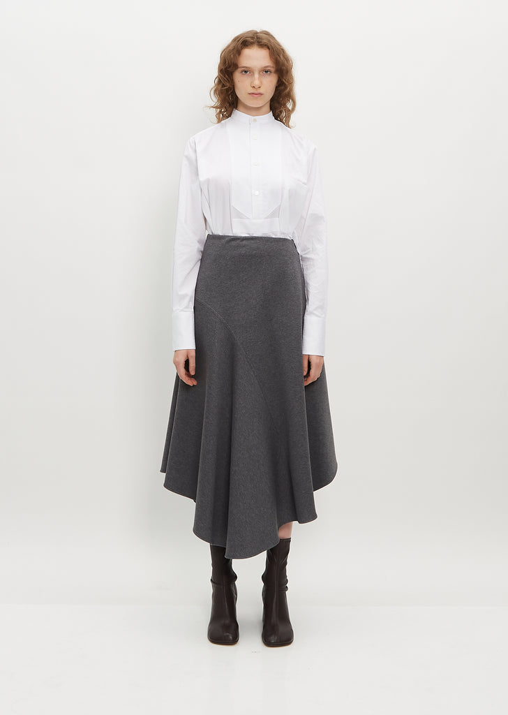 Cotton Blend Flared Knit Skirt