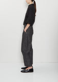 Raw Denim Wide Pants — Black