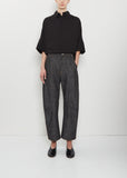 Raw Denim Wide Pants — Black