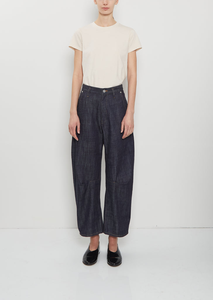 Raw Denim Wide Pants — Indigo