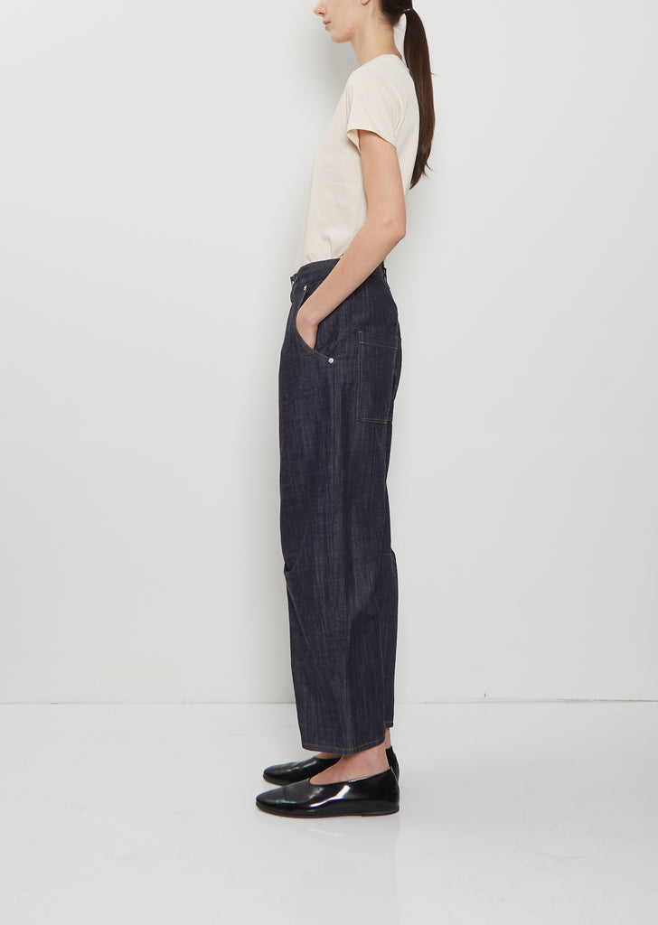 Raw Denim Wide Pants — Indigo