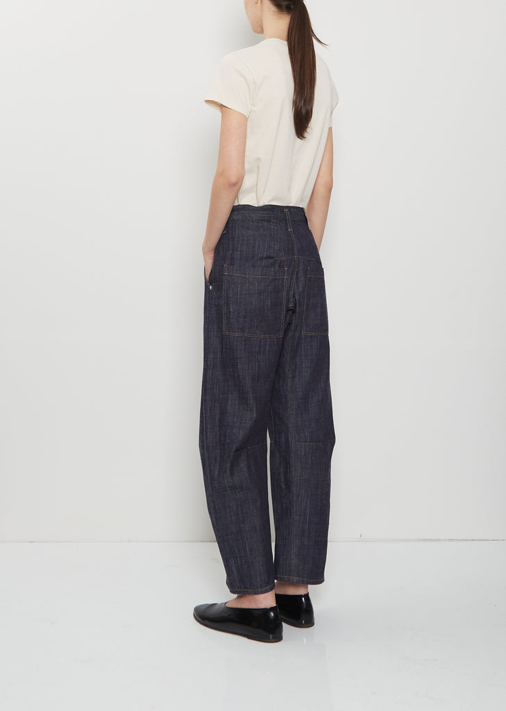 Raw Denim Wide Pants — Indigo