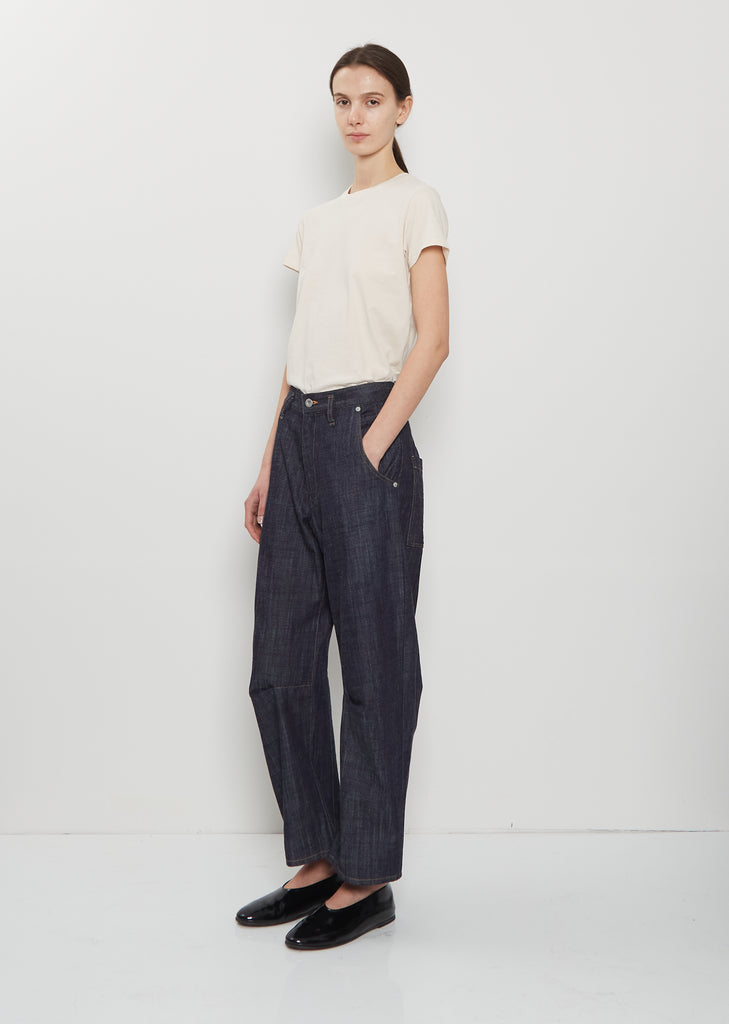 Raw Denim Wide Pants — Indigo