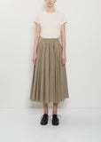 Pleated Technical Cotton Skirt