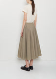 Pleated Technical Cotton Skirt