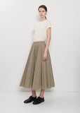 Pleated Technical Cotton Skirt