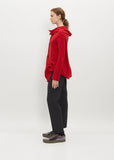 Ruffled Front Sleeve Cardigan — Red