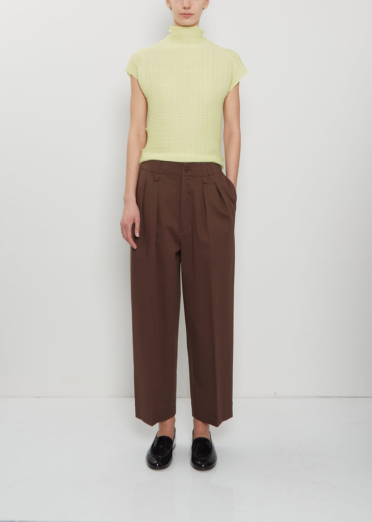 Simple Ensemble Cotton Pants — Dark Brown