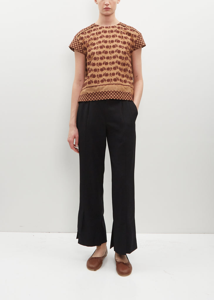 Embroidered Woven Pullover